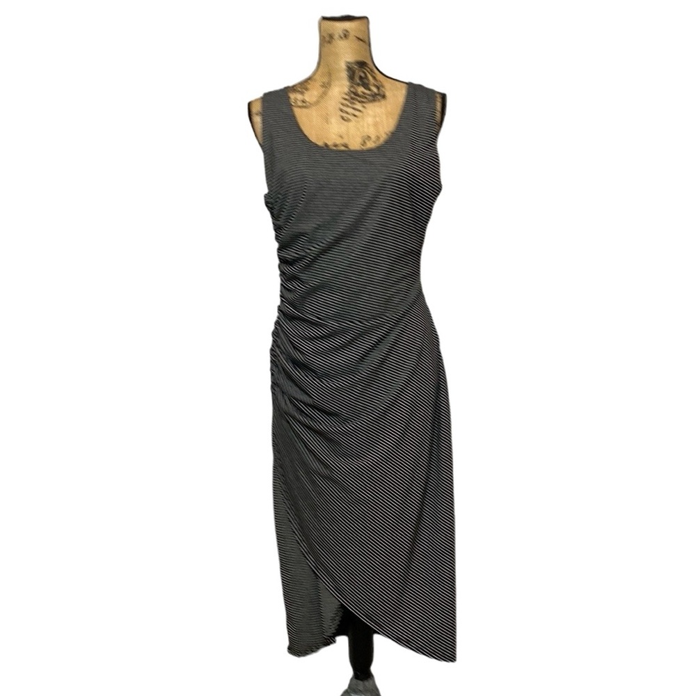 Gibson Latimer Striped Sleeveless Midi Dress L